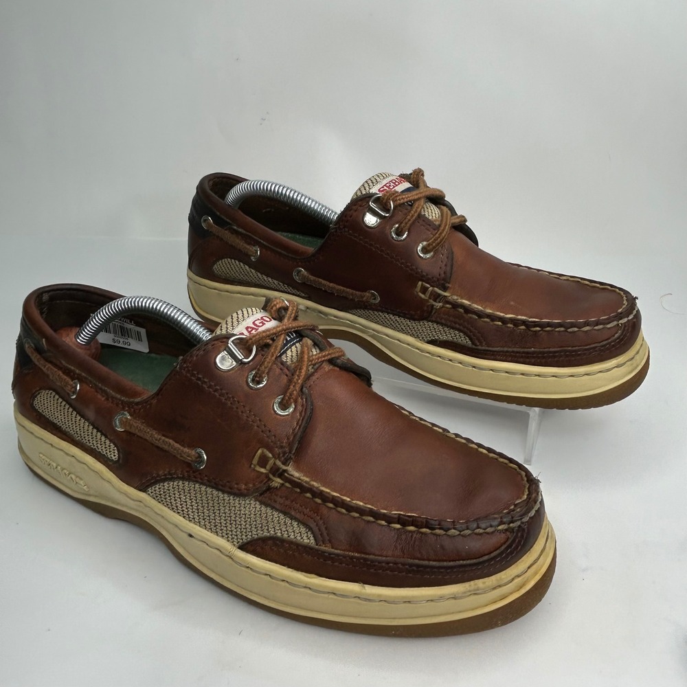 Sebago Docksides Mens 9 Brown Leather Mesh Boat‎ Shoes Deck 393 7056 Clovehitch